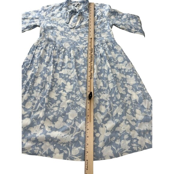 Free Assembly Dress Womens The Tie Neck Swing Dress Light Blue White Size XS - Picture 7 of 13